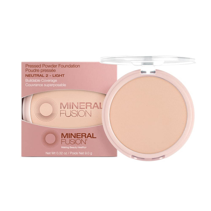 Mineral Fusion Pressed Powder Foundation Neutral 2 FairMed Skin wNeutral Undertones Age Defying Foundation Makeup with M