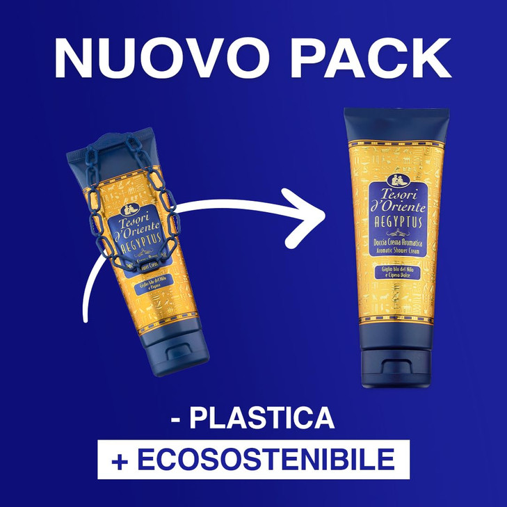 Tesori d'Oriente:"Aegyptus" Blue Lily of the Nile and Papyrus Milk Shower Cream - 250 Ml (8.45us Fl Oz) [ Italian Import ] online at globaldelivered