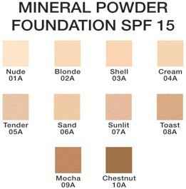 Jolie Mineral Powder Foundation SPF 15 wsponge Hypoallergenic Shell