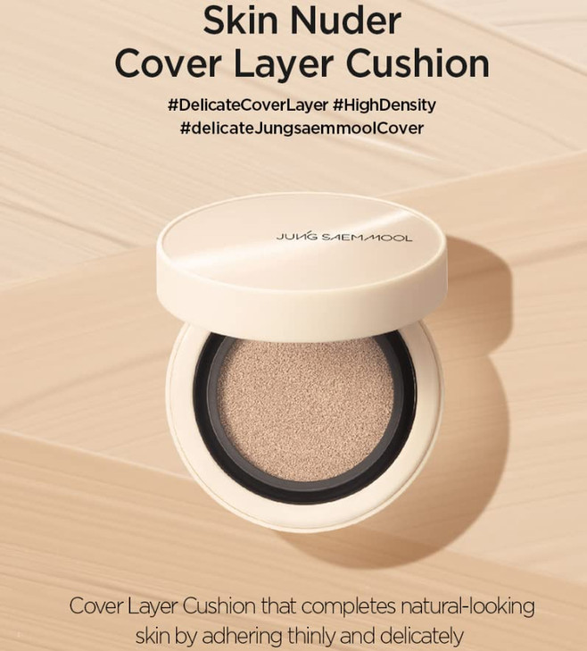 JUNGSAEMMOOL OFFICIAL Skin Nuder Cover Layer Cushion 23 Medium Refill Included Delicate Cover Allday Lasting Makeup Arti