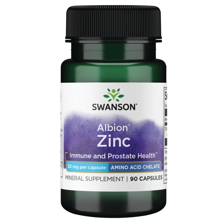 Swanson Albion Chelated Zinc Glycinate 30 Milligrams 90 Capsules online at globaldelivered