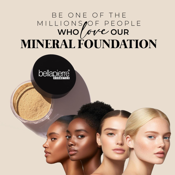 Bellapierre Mineral Foundation SPF 15 Loose Powder Foundation Full Coverage Mineral Makeup with Matte Finish Vegan Cruel