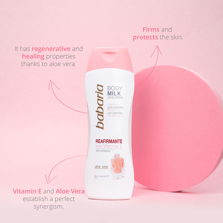 Babaria Firming Body Milk - Soothing and Smoothing Properties - Helps Protects and Regenerates Your Epidermis - Infused with Aloe Vera and Vitamin E online at globaldelivered