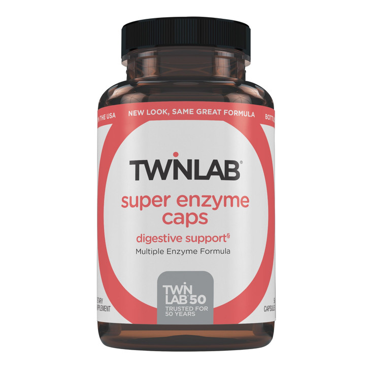 Twinlab Super Enzyme Caps - Constipation Supplement with Digestive Enzymes - 50 Capsules online at globaldelivered