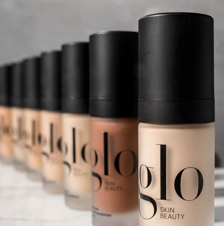 Glo Skin Beauty Luminous Liquid Mineral Foundation Makeup with SPF 18 Tahini Improves Uneven Skin Tone Smooths Corrects