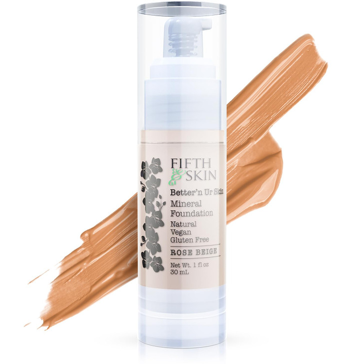 Fifth Skin Bettern Ur Skin Liquid Foundation ROSE BEIGE Natural Organic Vegan CrueltyFree GlutenFree Beauty with Buildab