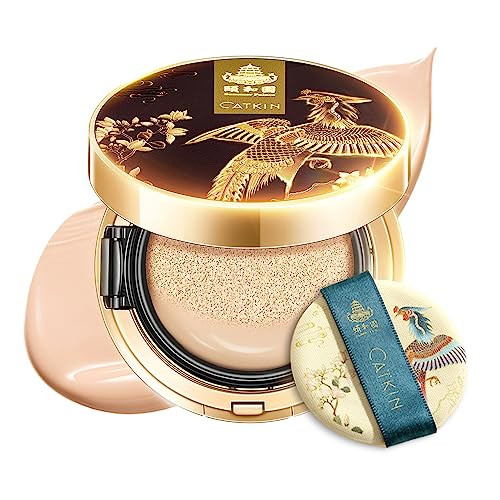 Catkin Phoenix Cushion Foundation Buildable Coverage AntiAging Serum Makeup Sheer Satin Finish Refill Included Light Bei