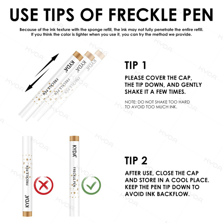 KYDA 2 Pcs Freckle Makeup Pen Natural Lifelike Freckle Makeup Pen Magic Color Waterproof Longlasting Soft Dot Sopt for N