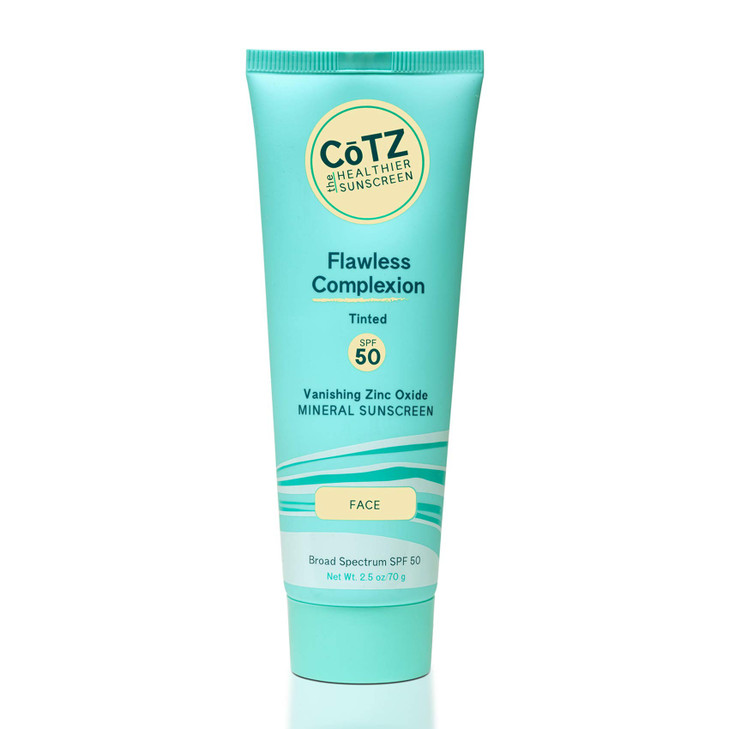 CoTZ Skincare Flawless Complexion Lightly Tinted Facial Mineral Sunscreen Broad Spectrum SPF 50 25 oz 70 g