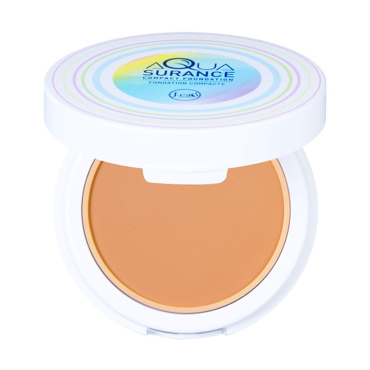 JCat Beauty Aquasurance Compact Foundation WaterInfused Full Coverage Powder Foundation Helps Minimize Pores for Natural
