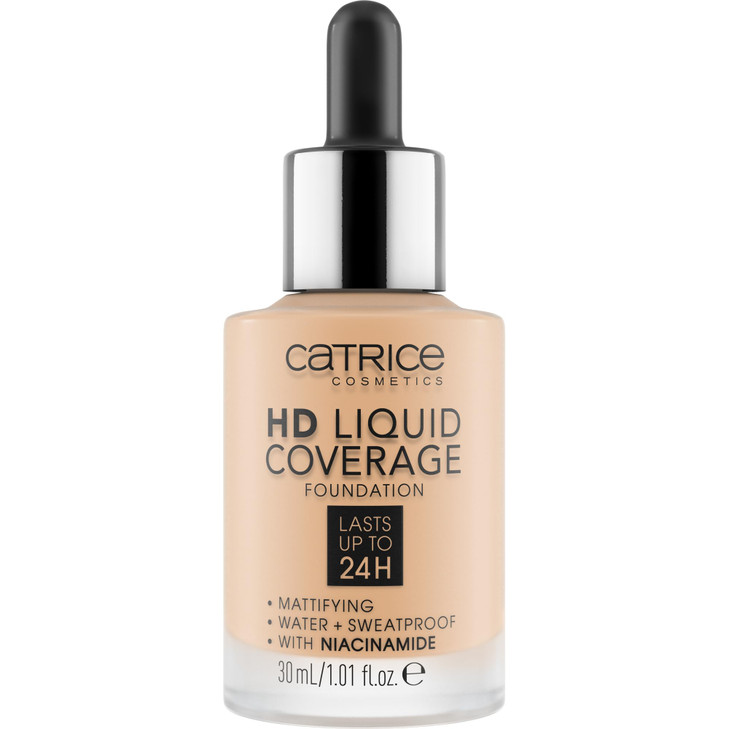 Catrice HD Liquid Coverage Foundation Flawless High Coverage Vegan Cruelty Free 008 Fair Beige