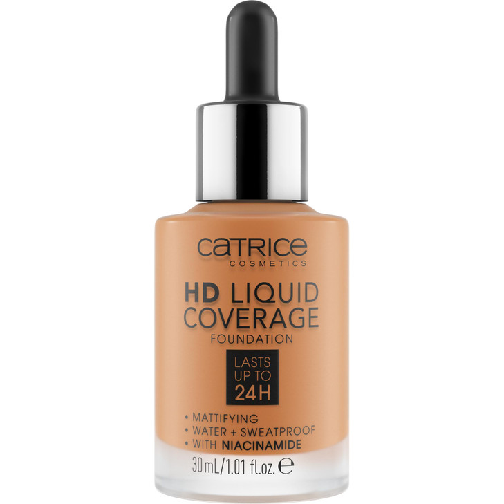 Catrice HD Liquid Coverage Foundation Flawless High Coverage Vegan Cruelty Free 070 Toffee Beige