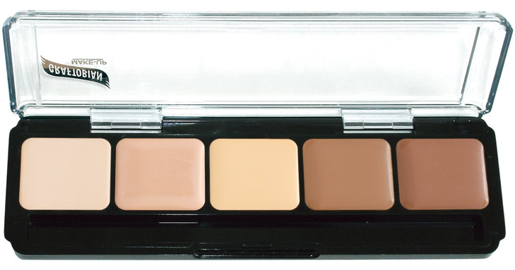 Graftobian HD Glamour Crme Foundation Palette Highlight Contour Light High Definition 5 Color Makeup Palette Cream Based