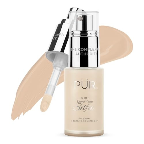 PUR MINERALS 4in1 Love Your Selfie Foundation Concealer Longwear Full Coverage Liquid Makeup Foundation with Hydrating B