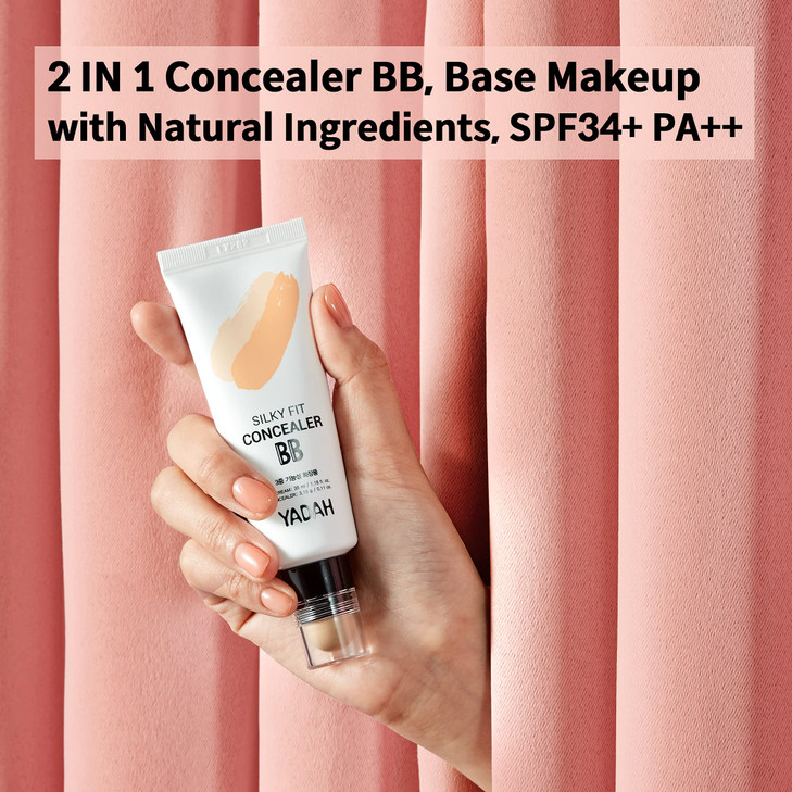 YADAH Silky Fit Concealer BB Cream 23 Natural Beige 118fl oz 2in1 Korean Makeup for Flawless Skin Tinted Moisturizer for