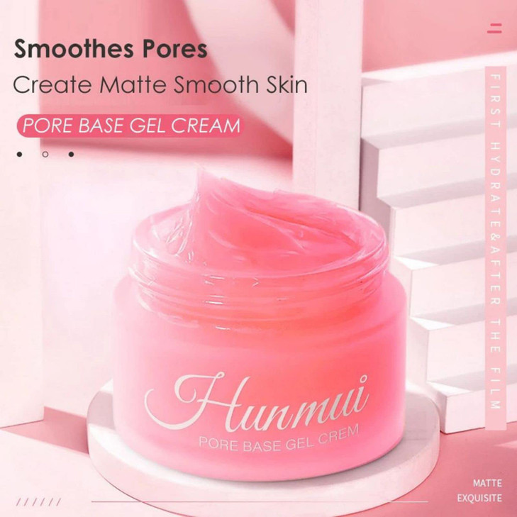 Hunmui Face Primer Pore Base Gel Cream Cover Pores Water Embellish Skin Silky FinishRemove Oils Light Weight Primer Natu