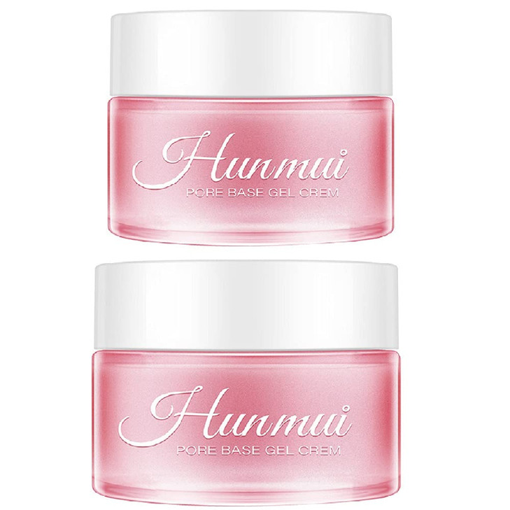 2PCS Hunmui Face Primer Pore Base Gel Cream Cover Pores Water Embellish Skin Silky FinishRemove Oils Light Weight Primer