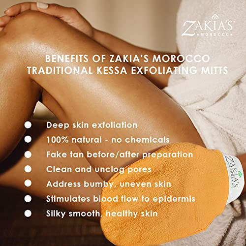 Original Kessa Exfoliating Glove - Salmon Beige - Microdermabrasion Exfoliating Mitts, Removes unwanted dead skin, dirt and grime and Keratosis Pilar online at globaldelivered
