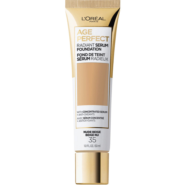 LOreal Paris Age Perfect Radiant Serum Foundation with SPF 50 Nude Beige 1 Ounce