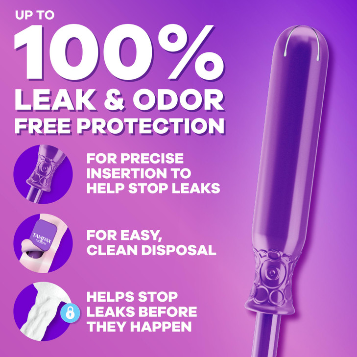 Tampax Radiant Tampons, Super Absorbency, With Leakguard Braid, Unscented, 28 Count