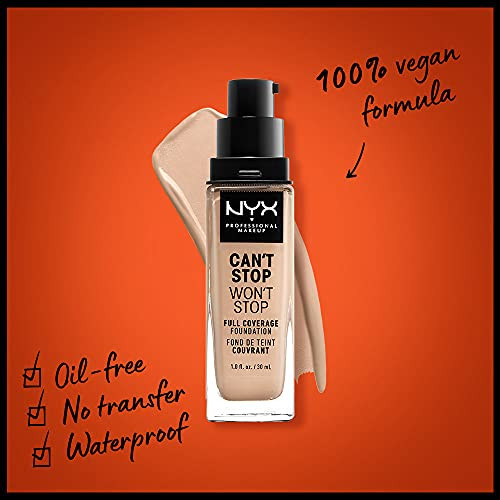 NYX PROFESSIONAL MAKEUP Cant Stop Wont Stop Foundation 24h Full Coverage Matte Finish Vanilla