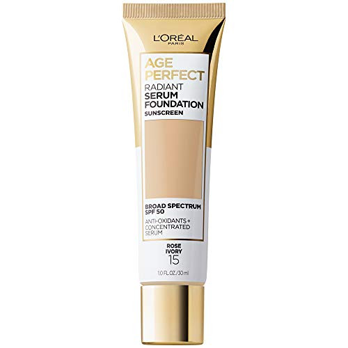 LOreal Paris Age Perfect Radiant Serum Foundation with SPF 50 Rose Ivory 1 Ounce