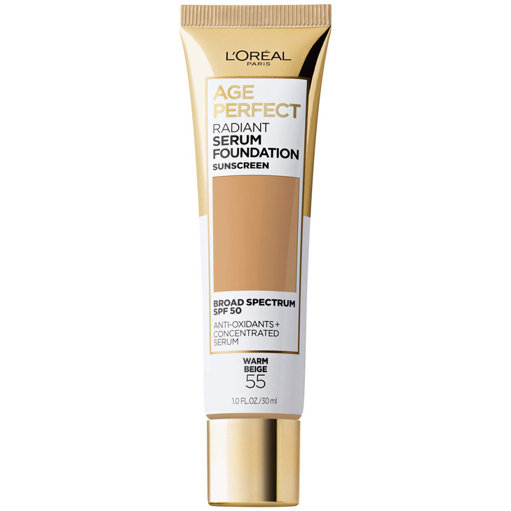 LOreal Paris Age Perfect Radiant Serum Foundation with SPF 50 Warm Beige 1 Ounce
