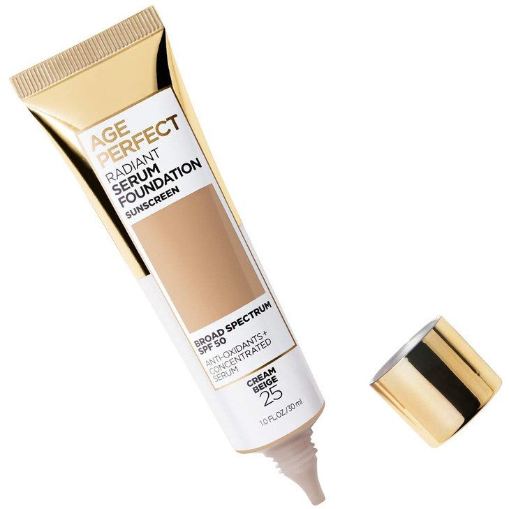 LOreal Paris Age Perfect Radiant Serum Foundation with SPF 50 Cream Beige 1 Ounce