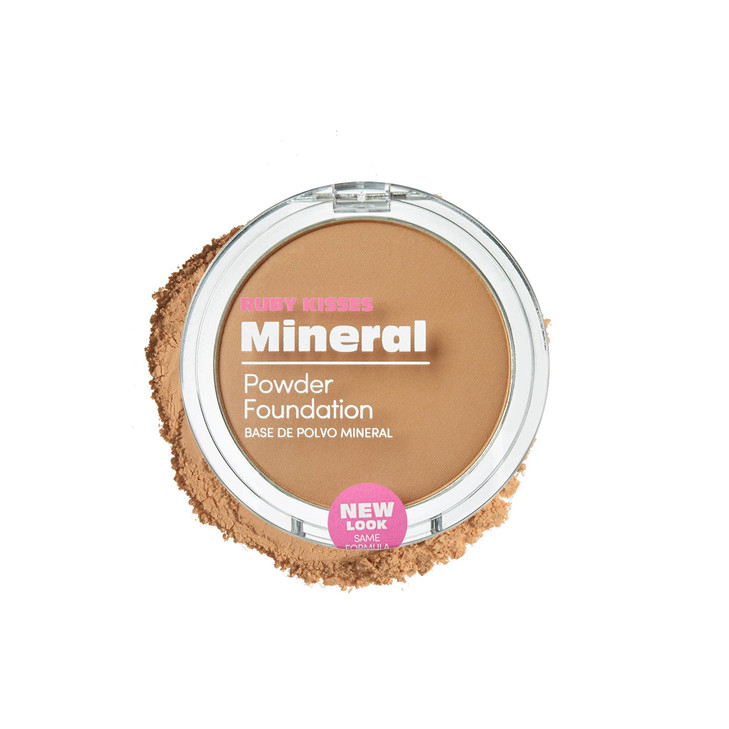 Ruby Kisses Mineral Pressed Powder Foundation Medium to Full Coverage Natural Finish 035 Ounce Rich Beige