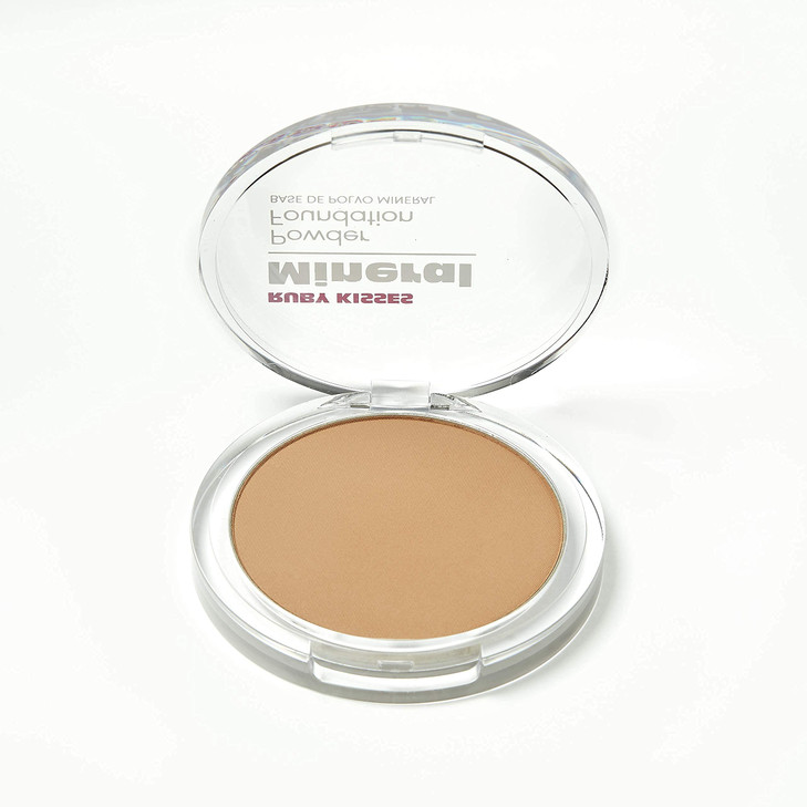 Ruby Kisses Mineral Pressed Powder Foundation Medium to Full Coverage Natural Finish 035 Ounce Rich Beige