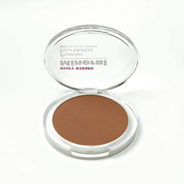 Ruby Kisses Mineral Pressed Powder Foundation Medium to Full Coverage Natural Finish 035 Ounce Honey Brown