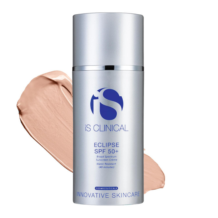 iS CLINICAL Eclipse SPF 50 Sunscreen Zinc Oxide tinted beige sunscreen ultra sheer nongreasy matte finish sun cream for