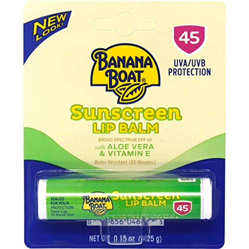 Banana Boat Aloe Vera with Vitamin E Sunscreen Lip Balm SPF 45 15 oz 425 g Pack of 2