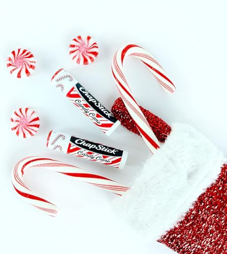 ChapStick Lip Balm Candy Cane 3Count Fresh Minty Lip Moisturizer Stocking Stuffer 015 Oz Ea