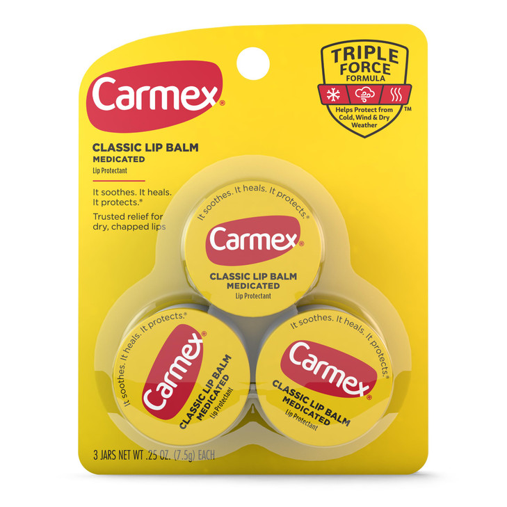 Carmex Medicated Lip Balm Jars Lip Protectant Pack of 3