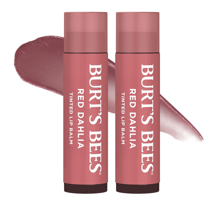 Burts Bees Lip Tint Balm with Long Lasting 2 in 1 Duo Tinted Balm Formula Color Infused with Deeply Hydrating Shea Butte