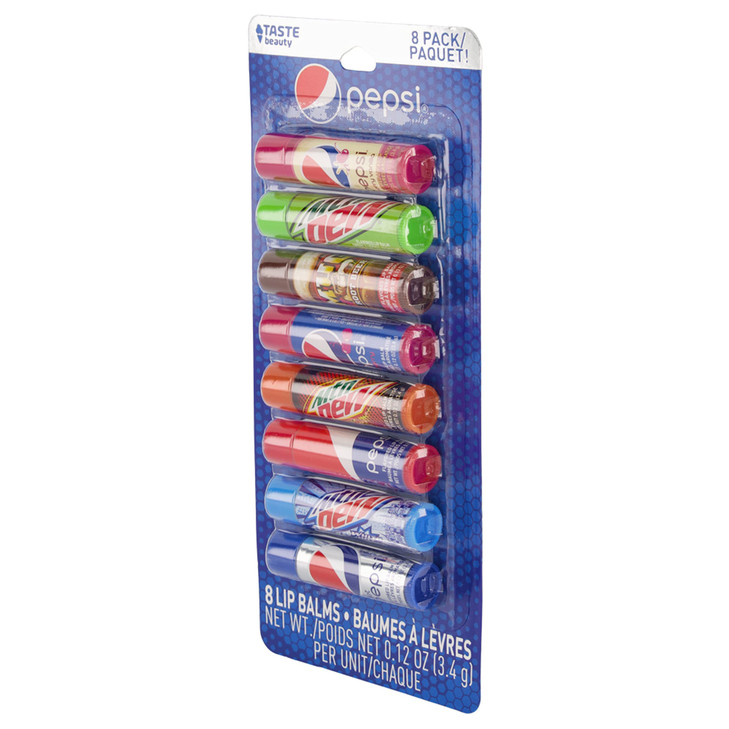 Taste Beauty Pepsi 8 Pack Lip Balm Pepsi Cherry Vanilla Mountain Dew Mug Pepsi Wild Cherry Classic Pepsi Mountain Dew Wh