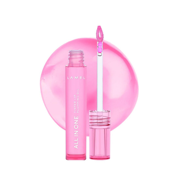 Lamel AllinOne Lip Oil Lightweight NoSticky Tinted Plumping Hydrating Lip Gloss Lip Balm for Day Night Use LongLasting L