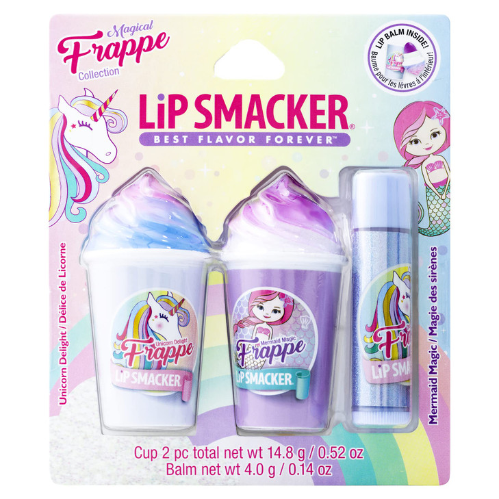 Lip Smacker Magical Frappe Collection 3 Pack Beverage Lip Balm Moisturizing Soothing Unicorn Mermaid DelightMagic