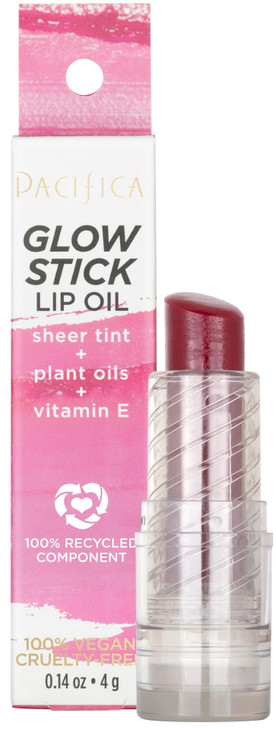 Pacifica Tiniter Lip Balm Oil Crimson Crush Sheer Red Tint Hydrating Lip Balm Oil with Vitamin E Moisturizing Glossy Shi