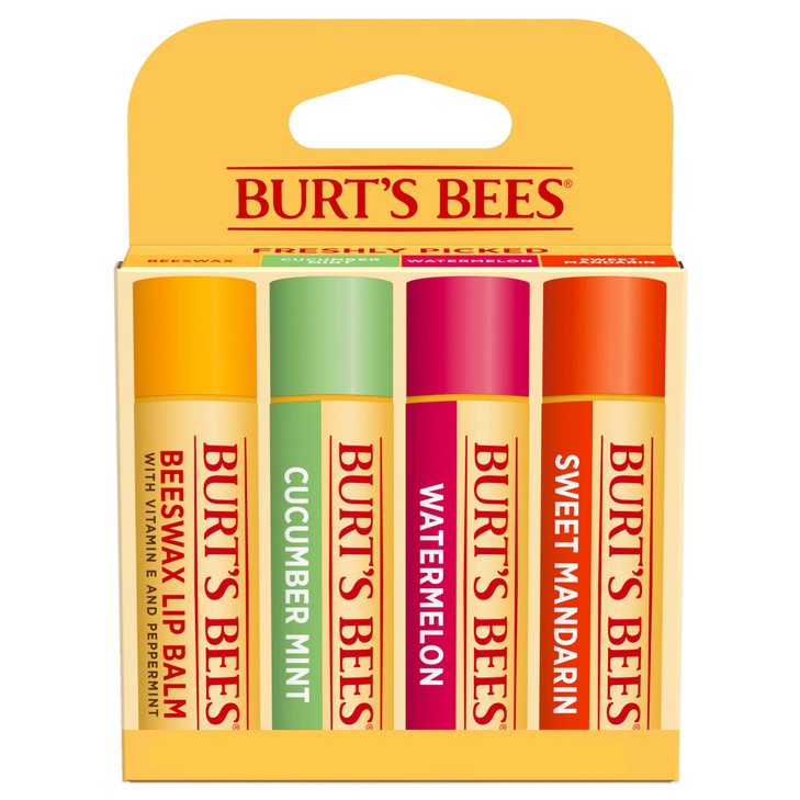 Burts Bees Lip Balm Original Beeswax Cucumber Mint Watermelon Sweet Mandarin With Responsibly Sourced Beeswax TintFree N