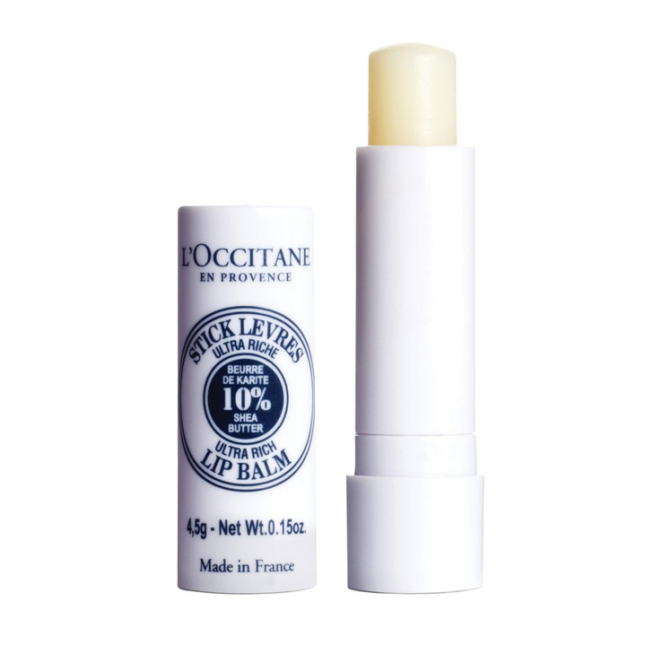 LOCCITANE 10 Organic Shea Butter Ultra Rich Lip Balm Stick Moisturizes Nourishes Repairs Softens Dry Chapped Lips Long L