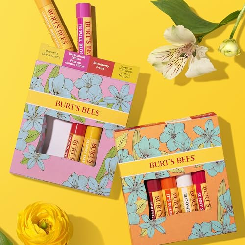 Burts Bees Gifts Ideas In Full Bloom Lip Balm Set Original Beeswax Dragonfruit Lemon Tropical Pineapple Strawberry Natur
