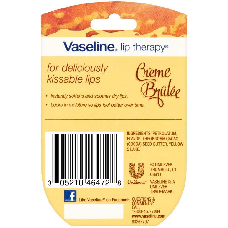 Vaseline Lip Therapy Creme Brulee Mini 4Pack Moisturizing Balm for Soft Smooth Lips 025 Oz Ea