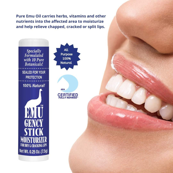 Montana Emu Ranch EMUgency All Purpose Moisturizing Pocket Stick 025 Ounce Helps Relieve Chapped Cracked and Split Lips