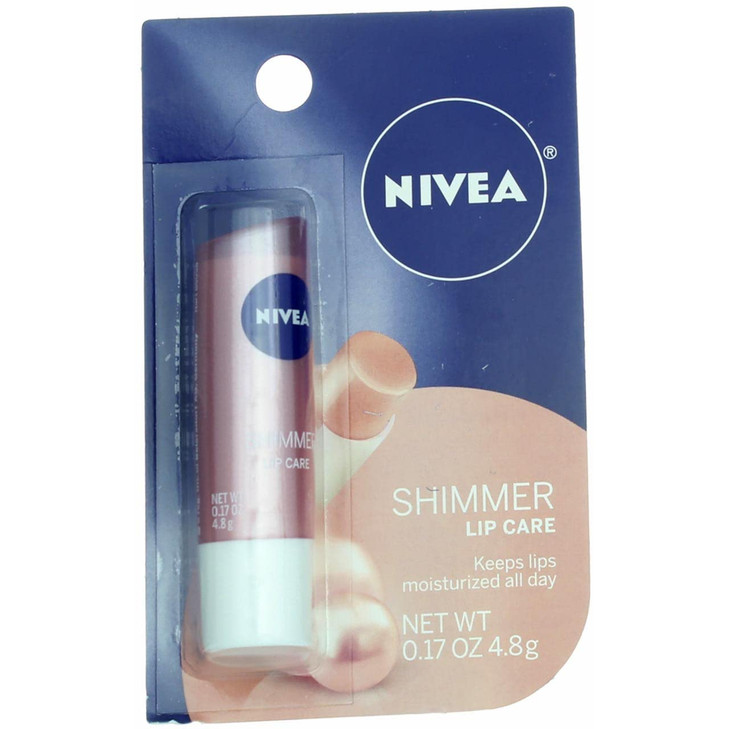 NIVEA Shimmer Radiant Lip Care 017 oz Pack of 4