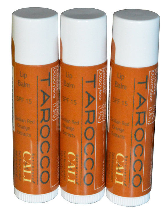 Cali Baronessa Tarocco Sicilian Red Orange Nourishing Lip Balm Repairs and Nourishes Lips 015 Ounce Each Pack of 3