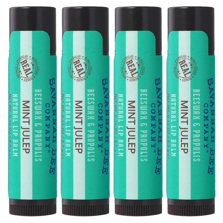 Savannah Bee Company Mint Julep Lip Balm 015Ounce Pack of 4