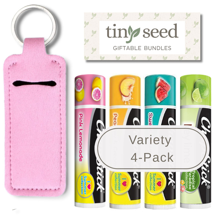 TINY SEED Gift Set Variety 4Pack Lip Balm Key Lime Pink Lemonade Peaches Cream Sweet Watermelon from I Love Summer Tropi