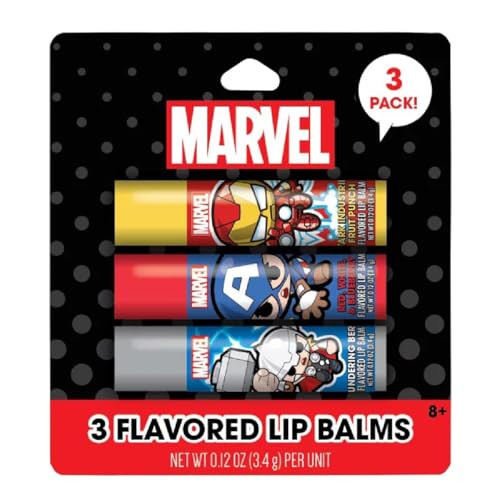 Taste Beauty Marvel Comic Book Themed 3Piece Variety Pack Flavored Lip Balm